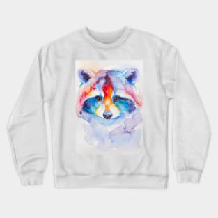 raccoon painted in watercolor Crewneck Sweatshirt